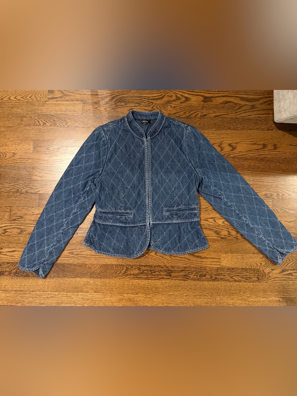FATE quilted jean jacket NWOT with swing bottom size large